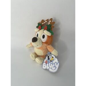 Bingo Plush Bluey Christmas Holiday 7" Hanging Plush Backpack Clip-On Keychain